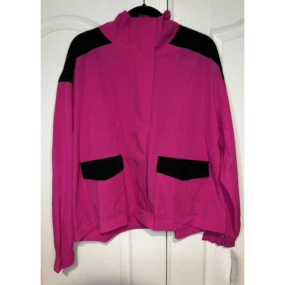 NEW Isabella Full Zip Activewear Jacket Pink Black Long Sleeve XL Zip Pockets - Picture 2 of 16